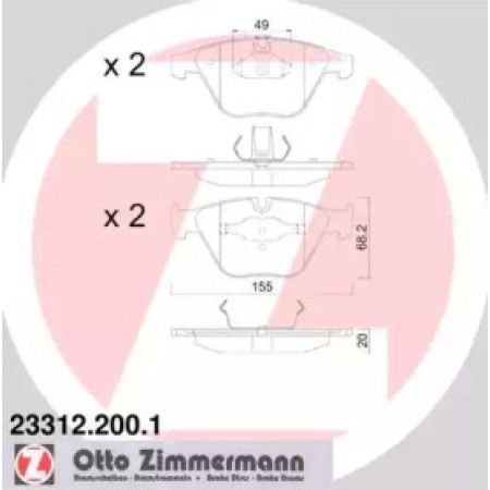 Колодки гальмівні (передні) BMW 3 (E90/E92/E93) 06-13 (Ate-Teves) (23312.200.1)