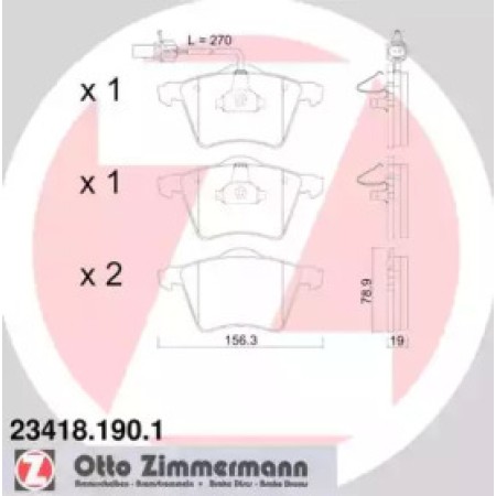 Колодки тормозные (передние) Seat Alhambra/VW Sharan 1.8-1.9TDI 95-10 (Ate-Teves) (23418.190.1)