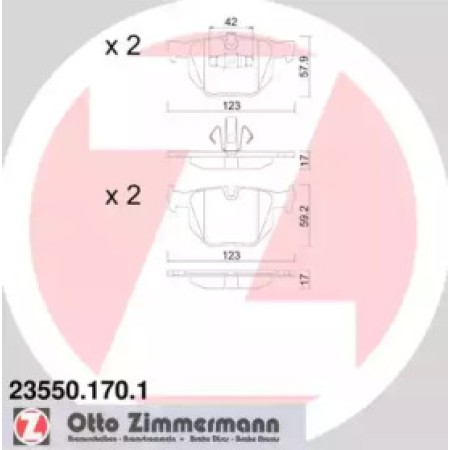 Колодки гальмівні (задні) BMW 3 (E90/E91/E92/E93) 04-13/X1 (E84) 09-15 (Ate-Teves)  (23550.170.1)