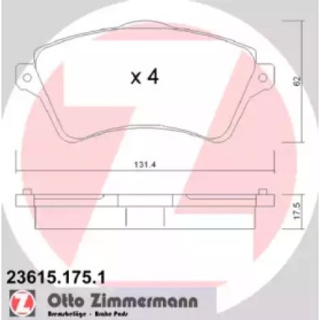 Колодки тормозные (передние) Land Rover Freelander 98-06 (Lucas-Girling) (23615.175.1)