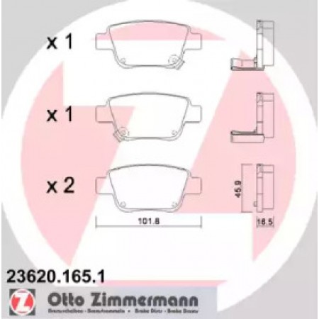 Колодки тормозные (задние) Toyota Avensis/Corolla 1.6-2.4i 03-09 (Bendix-Bosch) (23620.165.1)
