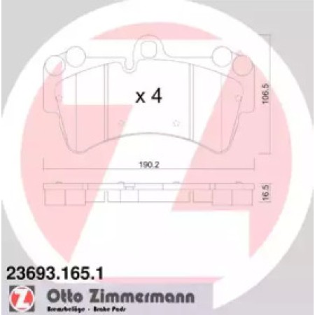 Колодки тормозные (передние) Audi Q7/Porsche Cayenne/ VW Touareg 3.0-6.0 02- (Brembo) (23693.165.1)