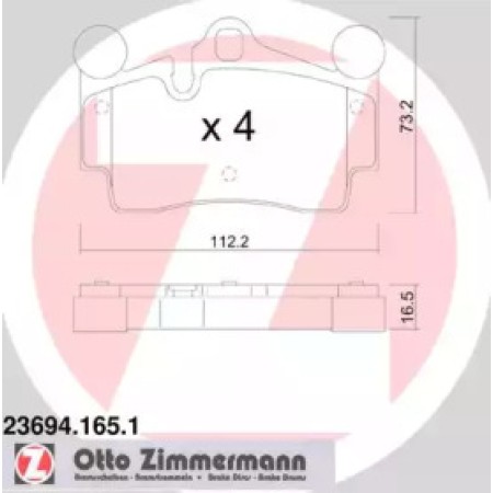 Колодки тормозные (задние) Audi Q7/VW Touareg  2.5D-6.0D 02- (Brembo) (23694.165.1)