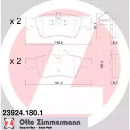 Колодки тормозные (задние) MB M-class (W164) 05-11 (Ate) (23924.180.1)