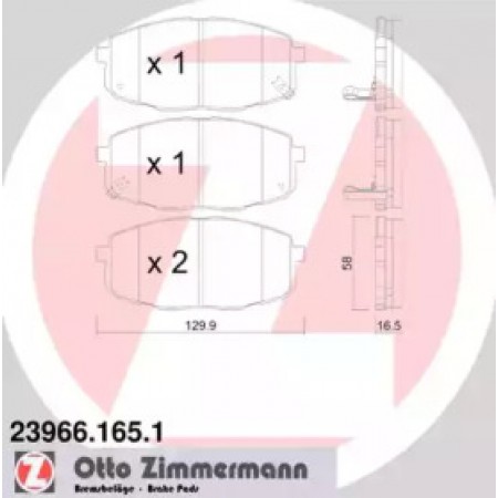Колодки тормозные (передние) Kia Ceed 1.4/1.6 CRDI/CVVT 06- (Mando) (23966.165.1)