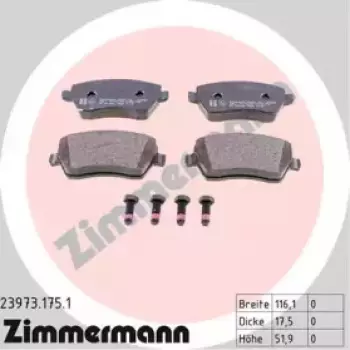 Колодки тормозные (передние) Renault Kangoo 08-/Megane IV 15-/Zoe 12- (Lucas) (23973.175.1)