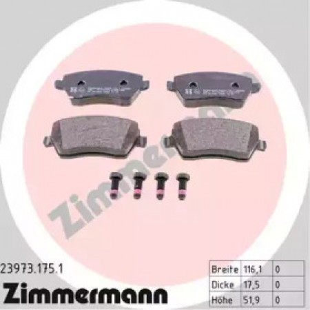 Колодки гальмівні (передні) Renault Kangoo 08-/Megane IV 15-/Zoe 12- (Lucas) (23973.175.1)