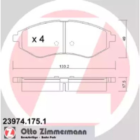 Колодки тормозные (передние) Daewoo Kalos/Chevrolet Aveo 03- (Sumitomo) (23974.175.1)
