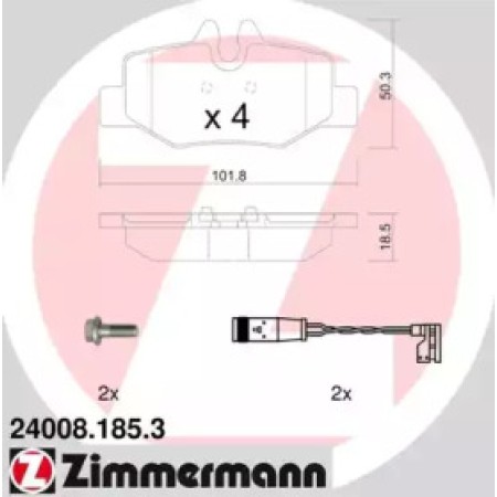 Колодки гальмівні (задні) MB Vito (W639) 03- (Bendix-Bosch) (с аксессуарами) (24008.185.3)