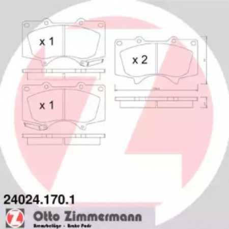 Колодки тормозные (передние) Toyota Land Cruiser 02-/Mitsubishi Pajero IV 06- (Sumitomo) (24024.170.1)