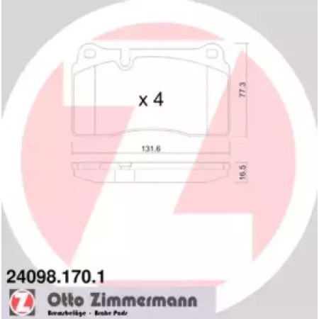 Колодки гальмівні (передні) VW Touareg 02- (Brembo) (24098.170.1)