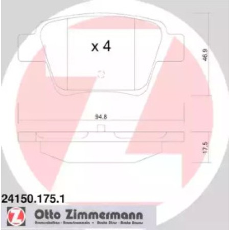 Колодки тормозные (задние) Citroen C4 04-11/Peugeot 307 00- (Bendix-Bosch) (24150.175.1)