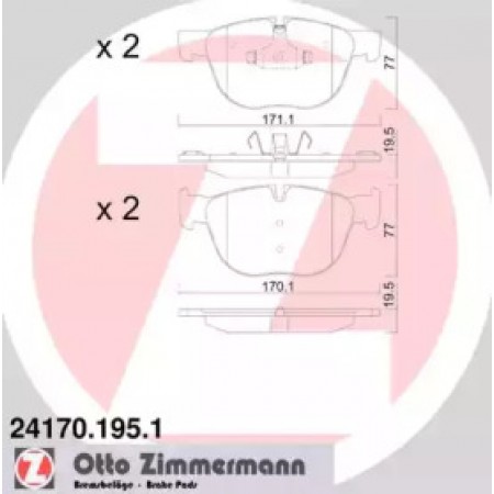 Колодки гальмівні (передні) BMW X4/X5/X6 06- (Ate-Teves) (24170.195.1)