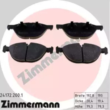 Колодки тормозные (передние) BMW X5 (E70/F15/F85)/X6 (E71/E72/F16/F86) 07- (193x79) (Ate-Teves) (24172.200.1)
