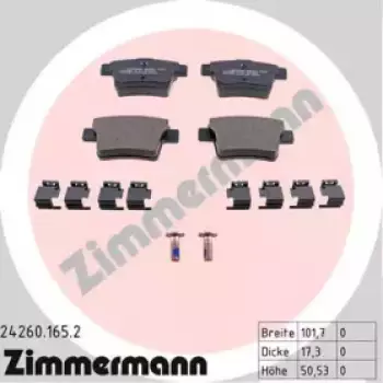 Колодки тормозные (задние) Ford Mondeo III 1.8-2.2 00-09 (Bendix-Bosch) (24260.165.2)