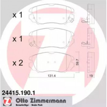 Колодки тормозные (передние) Opel Insignia/Chevrolet Aveo 05- (Mando) (24415.190.1)