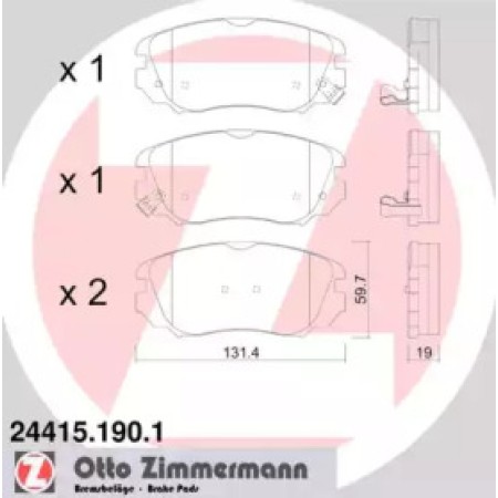 Колодки тормозные (передние) Opel Insignia/Chevrolet Aveo 05- (Mando) (24415.190.1)