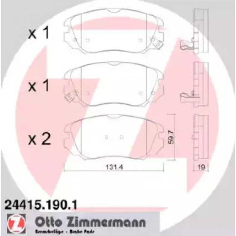 Колодки гальмівні (передні) Opel Insignia/Chevrolet Aveo 05- (Mando) (24415.190.1)