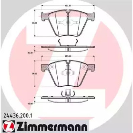 Колодки тормозные (передние) BMW 5 (F07)/7 (F01)/X5 (E70/F15)/X6 (E71/F16) 06- (ATE) (24436.200.1)