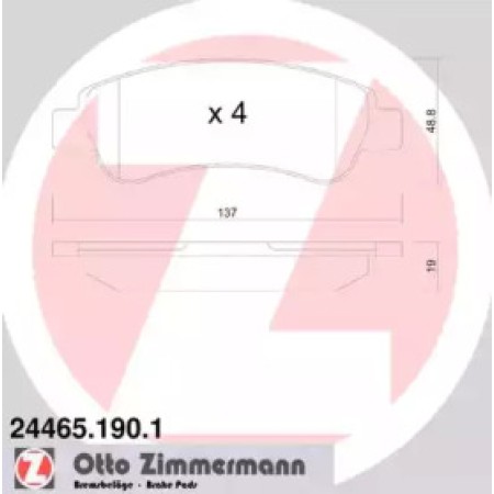 Колодки тормозные (задние) Fiat Ducato/Citroen Jumper/Peugeot Boxer 06- (Boxer) (24465.190.1)