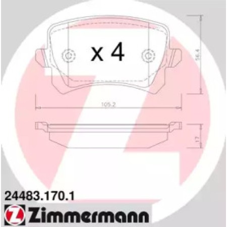 Колодки гальмівні (задні) Audi A6 05-11/VW Passat/CC 1.8TSI/2.0TDI 05- (Lucas) (24483.170.1)