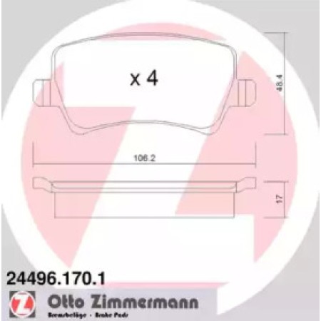 Колодки гальмівні (задні) Land Rover Range Rover 11-/Volvo S80/V70 06- (Lucas-Girling) (24496.170.1)