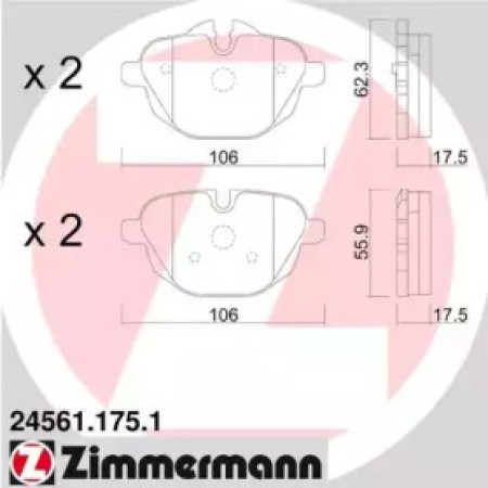 Колодки тормозные (задние) BMW 5/X3 10- (Girling) (24561.175.1)