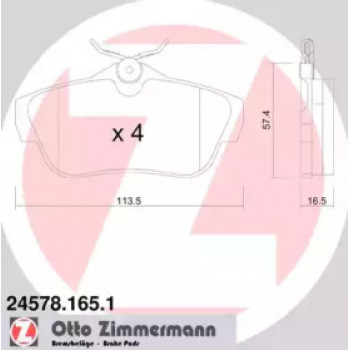 Колодки гальмівні (задні) Fiat Scudo/Peugeot Expert/Citroen Jumpy 1.6D/2.0D 07- (Lucas) (24578.165.1)