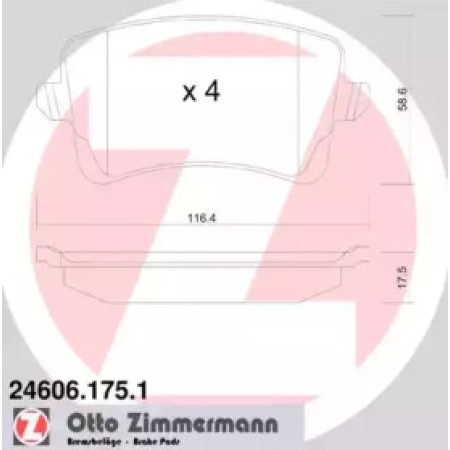 Колодки гальмівні (задні) Audi A4/A5/ Q5 1.8TFSI-3.2FSI 06- (Lucas-Girling) (24606.175.1)