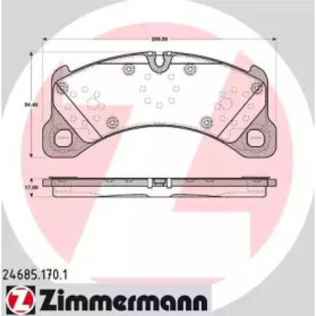 Колодки гальмівні (передні) Porsche Cayenne 10- (Brembo) (24685.170.1)