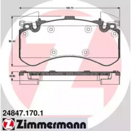 Колодки тормозные (передние) Audi A6/A7/A8 10- (Ate) (24847.170.1)