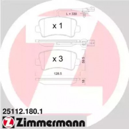 Колодки гальмівні (задні) Renault Master/Opel Movano 10- (Brembo) (однокатк.)/(с датчиком) (25112.180.1)