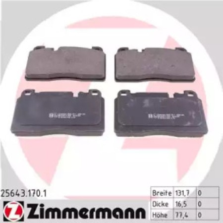 Колодки тормозные (передние) Audi A6/A7/Q5 12-/Porsche Macan 14- (Brembo) (132x77x16) (25643.170.1)