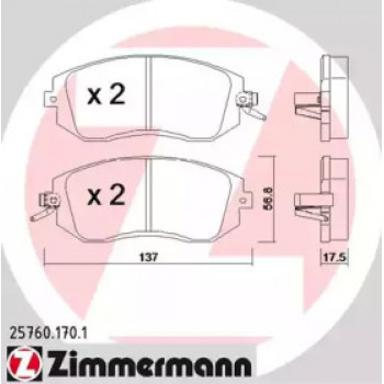 Колодки гальмівні (передні) Toyota GT 86/Subaru Forester/Impreza/Legace V/Outback/XV 12- (Sumitomo) (25760.170.1)