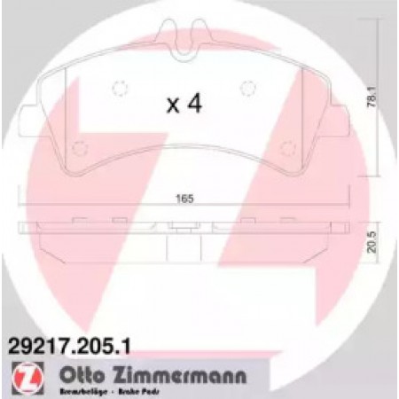 Колодки гальмівні (задні) MB Sprinter 509-519 CDI/VW Crafter 50 06- (спарка) (Bosch) (29217.205.1)