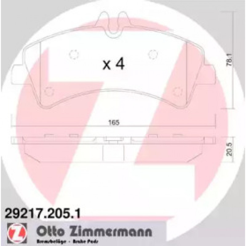 Колодки гальмівні (задні) MB Sprinter 509-519 CDI/VW Crafter 50 06- (спарка) (Bosch) (29217.205.1)