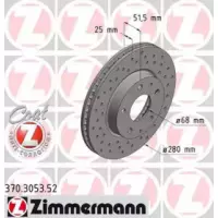 Диск тормозной (передний) Mazda 3 13- (280x25) (с покрытием) (с отверстиями) (вентилируем.) (370.3053.52)