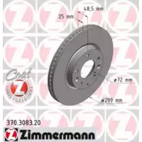 Диск гальмівний (передний) Mazda 6 07-13 (299x25) (с покрытием) (вентил.) (370.3083.20)