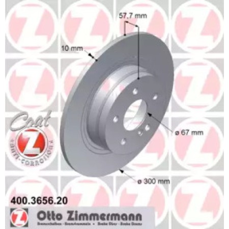 Диск тормозной (задний) MB C-class (W204) 07-14 (300x10) (с покрытием) (полный) (400.3656.20)