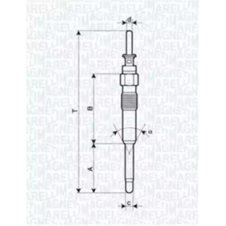 Свеча накала BMW 3 (E46)/5 (E39)/7 (E38)/X5 (E53)/Opel Omega B 2.0CDTi/2.5DTI/3.0D 98-05 (62900023304)