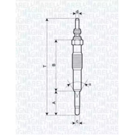 Свеча накала Renault Kangoo 1.9D 97- (62900027304)
