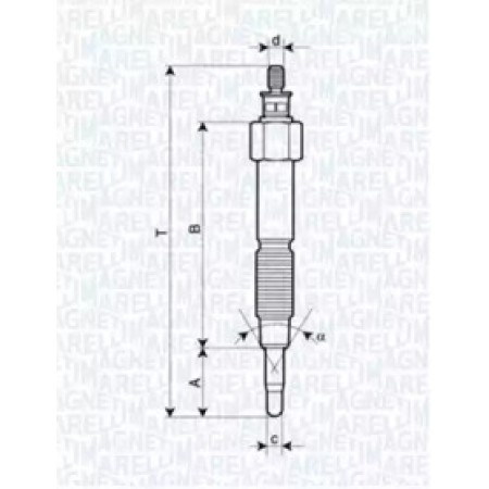 Свеча накала Nissan Primera/Sunny 2.0 D 90-01 (62900093304)