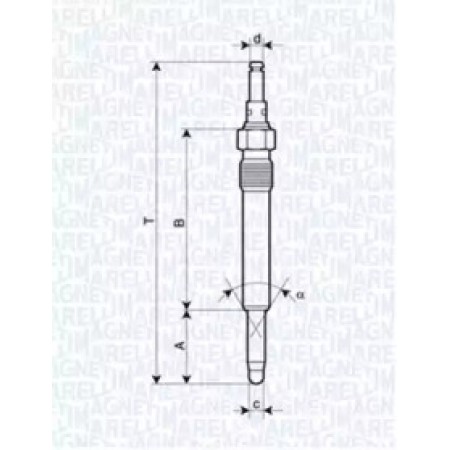 Свеча накала MB OM604-606 (11.5V) (M12x1.25/4.5s) (62900003304)