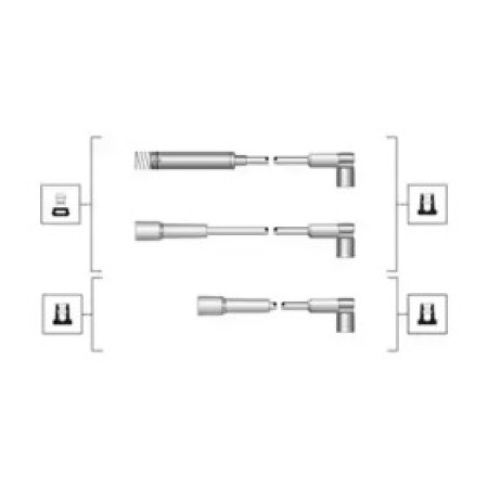 Провода зажигания Opel Ascona/Corsa/Kadett/Omega/Vectra 1.2-2.4-95 (высоковольтные) (к-кт) (941319170072)