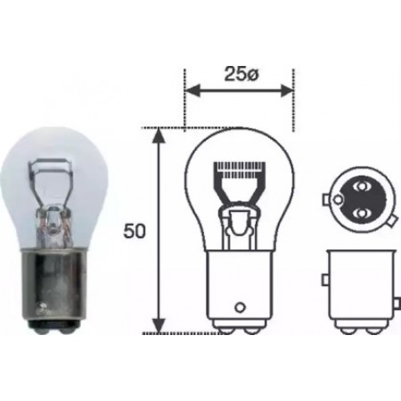Автолампа P21/4W 12V 21/4W BAZ15d Standard (8529100000)