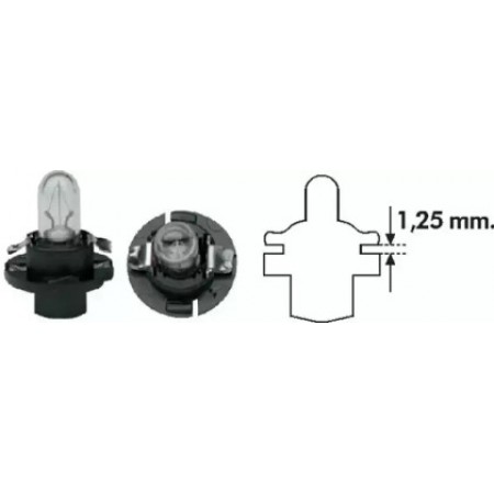 Автолампа 12V 1.2W BX8.4d Black (в щиток приборов) (2053000000)