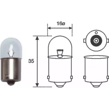 Автолампа R10W 12V 10W BA15s Standard (4008100000)