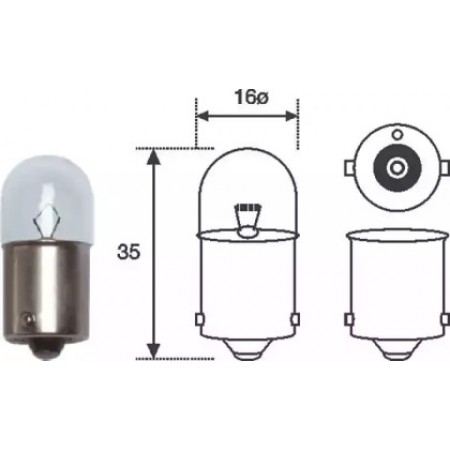 Автолампа R5W 12V 5W BA15s Standard (4007100000)