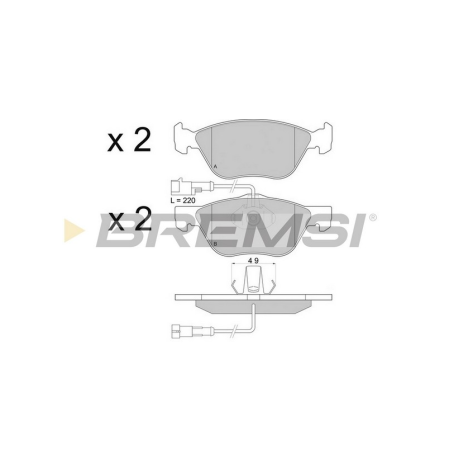 Передние тормозные колодки BREMSI для Fiat Bravo, Stilo, Punto 1.8-2.4 (1996-2014) (ATE) BP2673