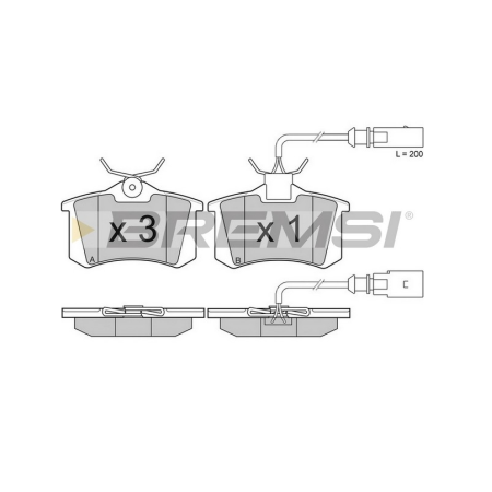 Задние тормозные колодки BREMSI для VW Sharan, Ford Galaxy, Seat Alhambra (1997-2010) (Lucas) BP2982